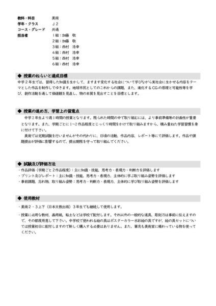 2023Ｊ2　美術
