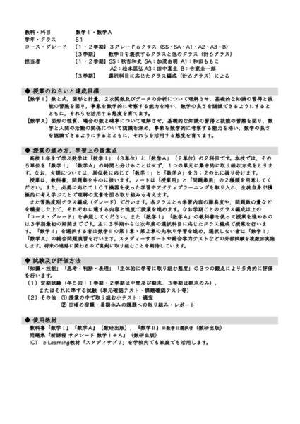 2023_S1_数学Ⅰ・数学A