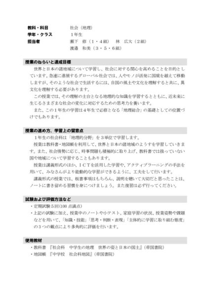 2021年度1年社会