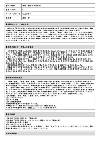 2023_S1_GLE_科学と人間生活