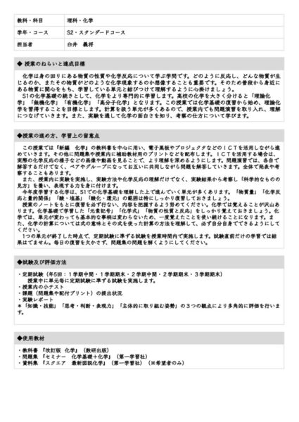 2023_S2_化学_スタンダード