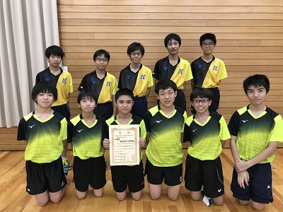 中学卓球部 横浜市大会準優勝 関東学院六浦中学校 高等学校